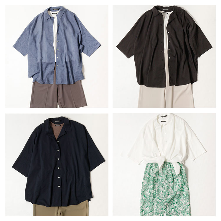 half slv wide shirt tunic STYLING | mizuiro ind