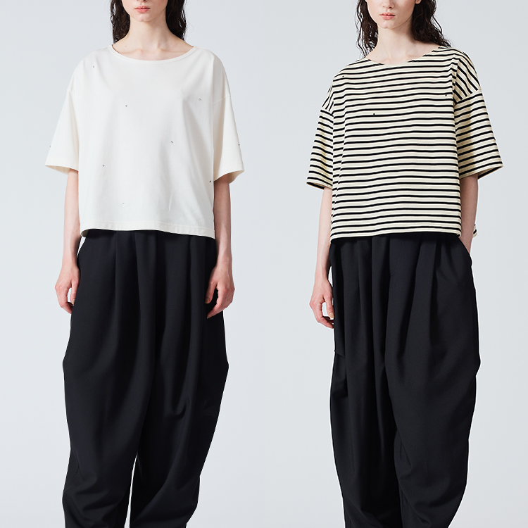 boat neck P/O with bijou  Autumn & Winter collection 2024 | mizuiro ind