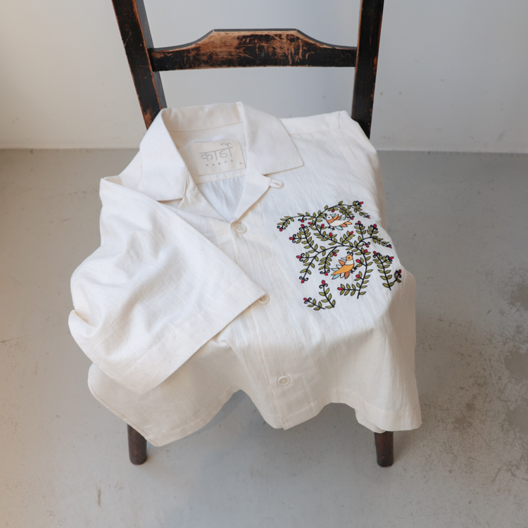 embroidery open collar short shirt | 2025 Spring & Summer MARMARMAR