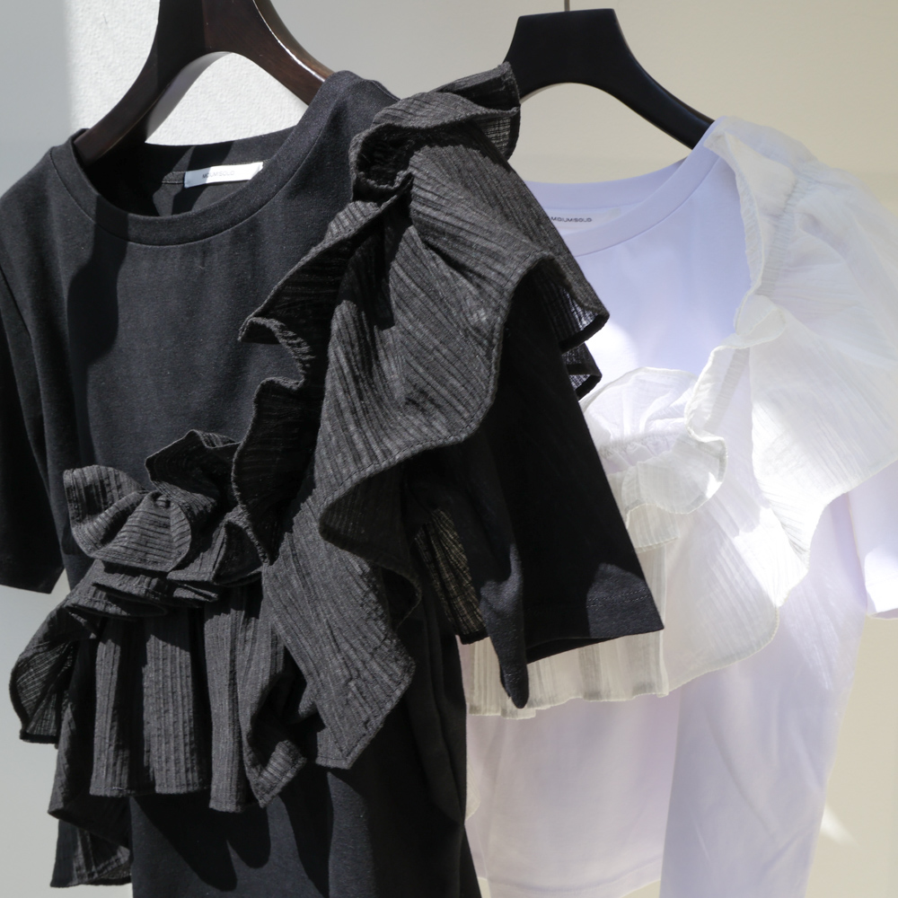 shift frill T shirt | MIDIUMISOLID 2026 Spring&Summer
