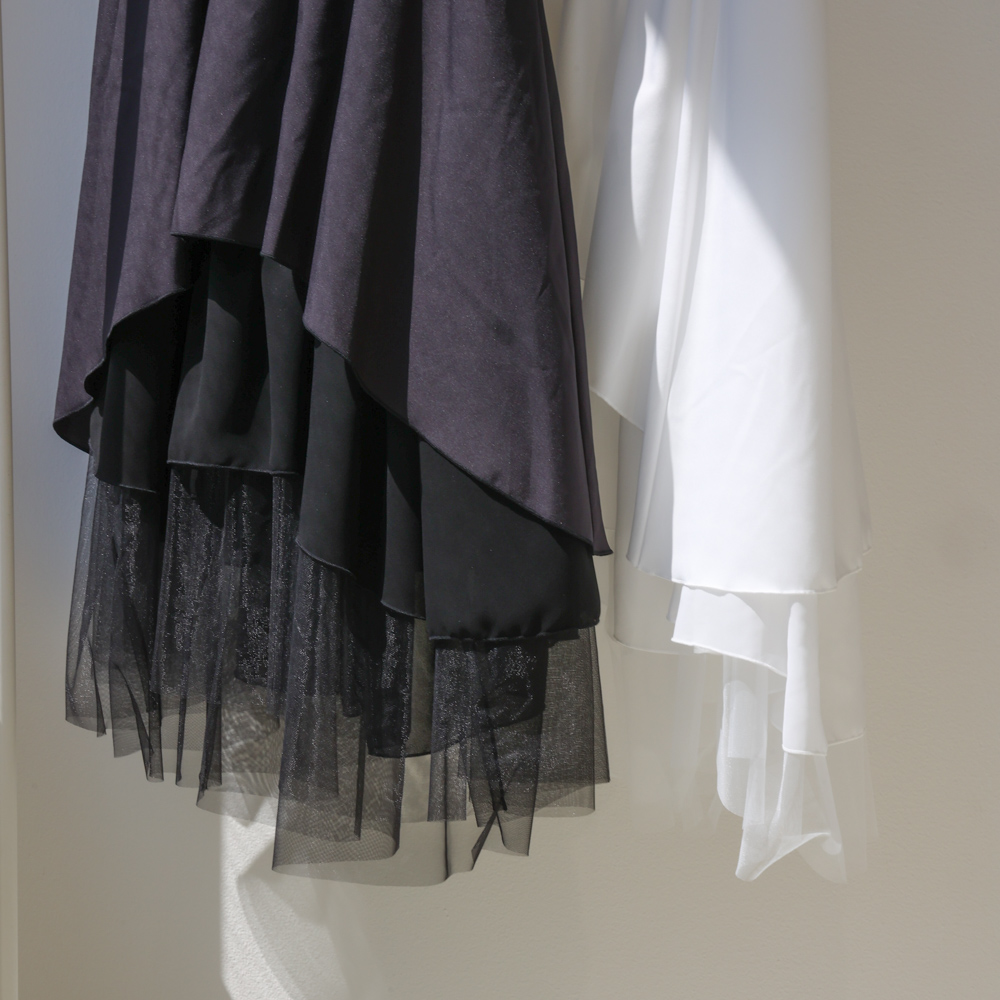 asymmetry tiered skirt | MIDIUMISOLID 2026 Spring&Summer
