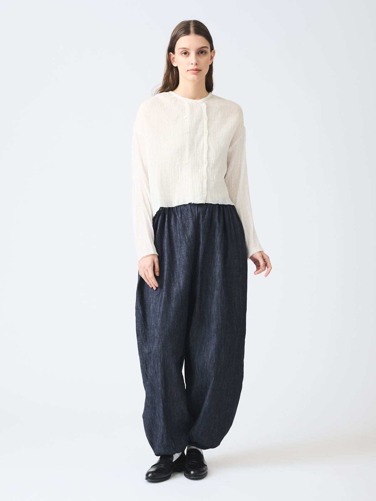 mizuiro ind デニムドローストリングパンツ