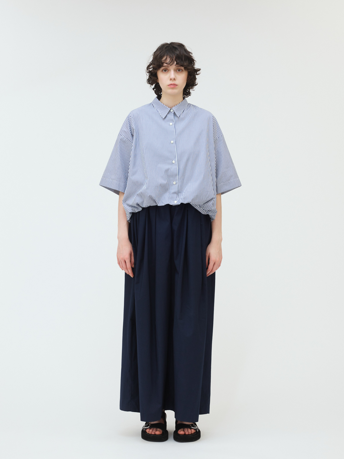 mizuiro ind ワイドギャザータックパンツ