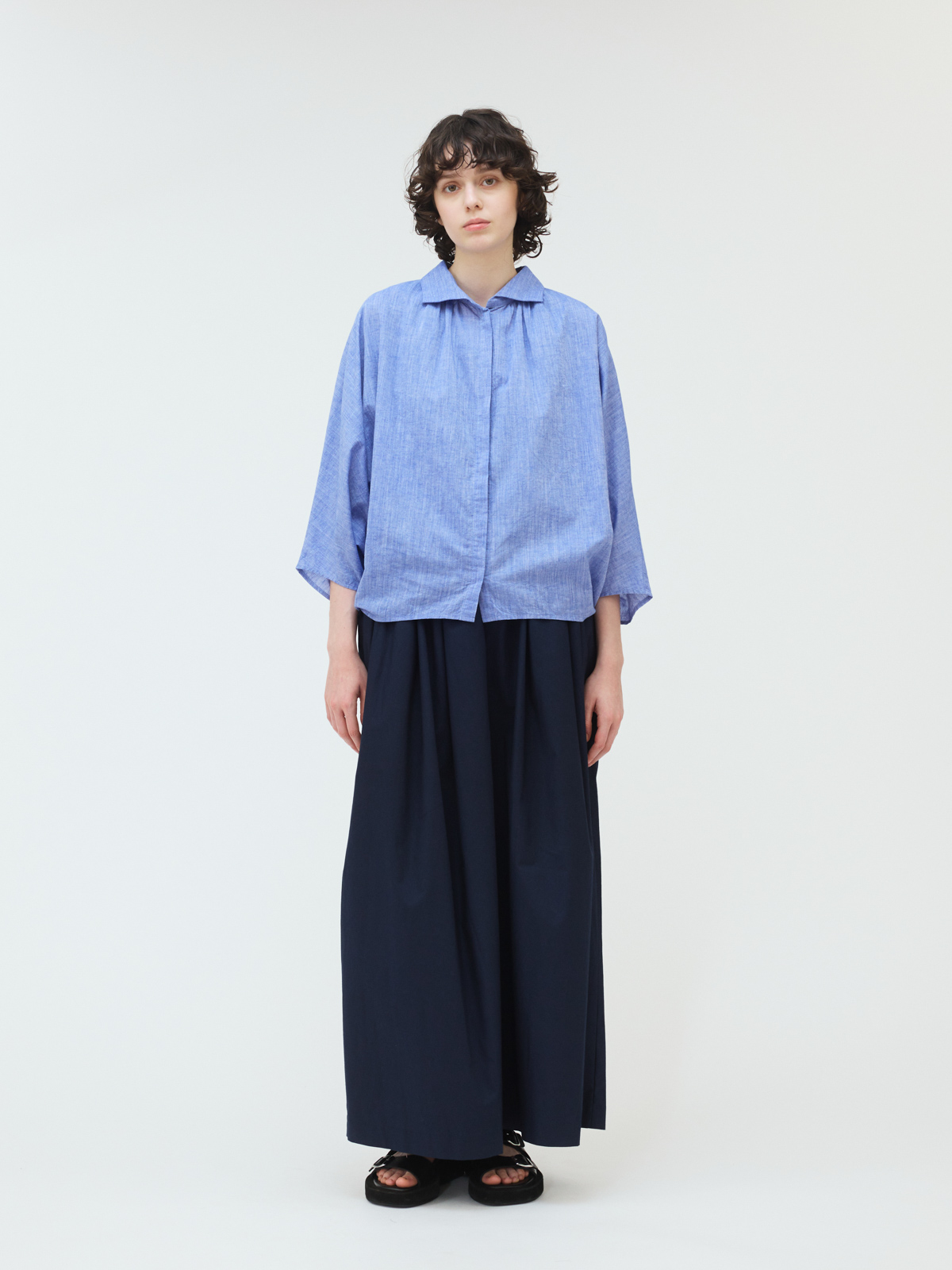 mizuiro ind ワイドギャザータックパンツ