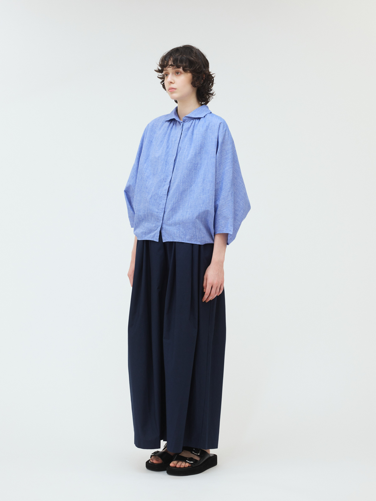 mizuiro ind ワイドギャザータックパンツ