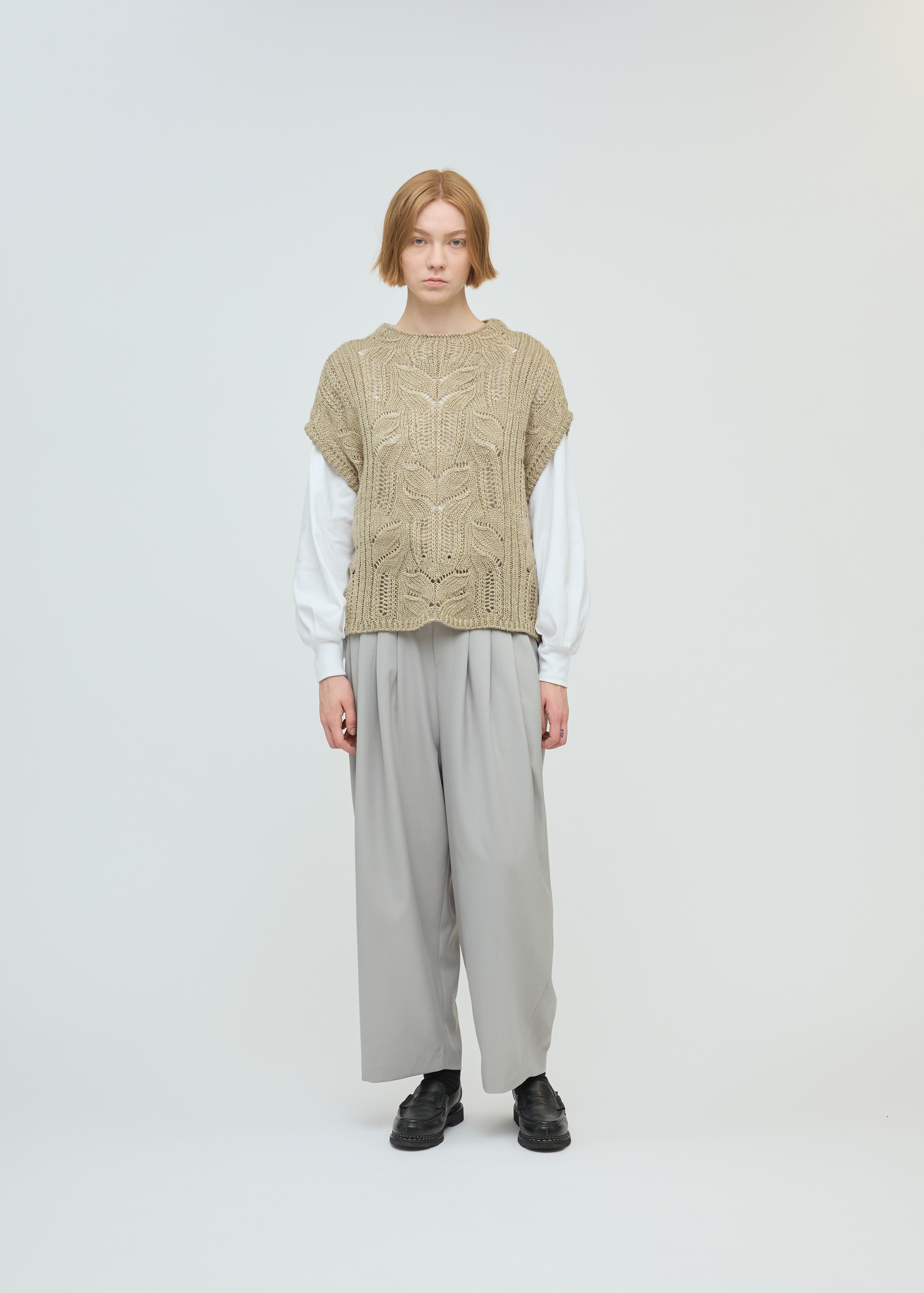 mizuiro ind ハイウエストタックパンツ
