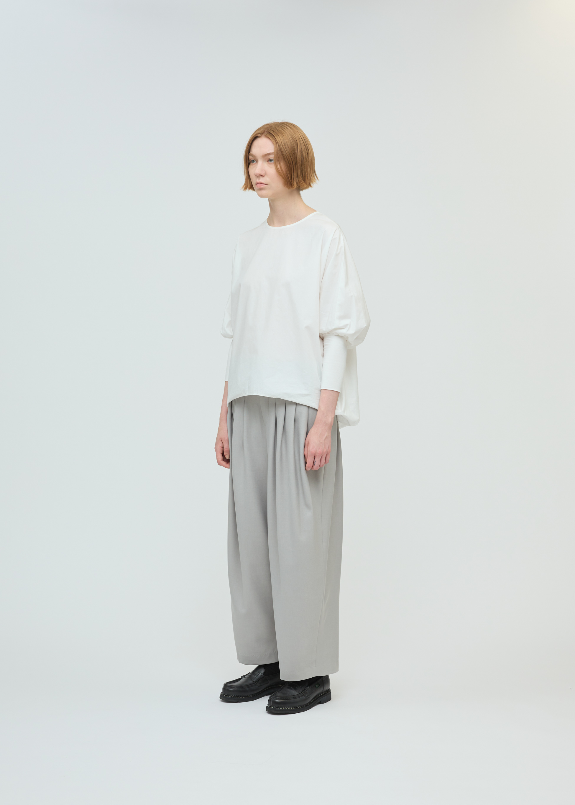 mizuiro ind ハイウエストタックパンツ