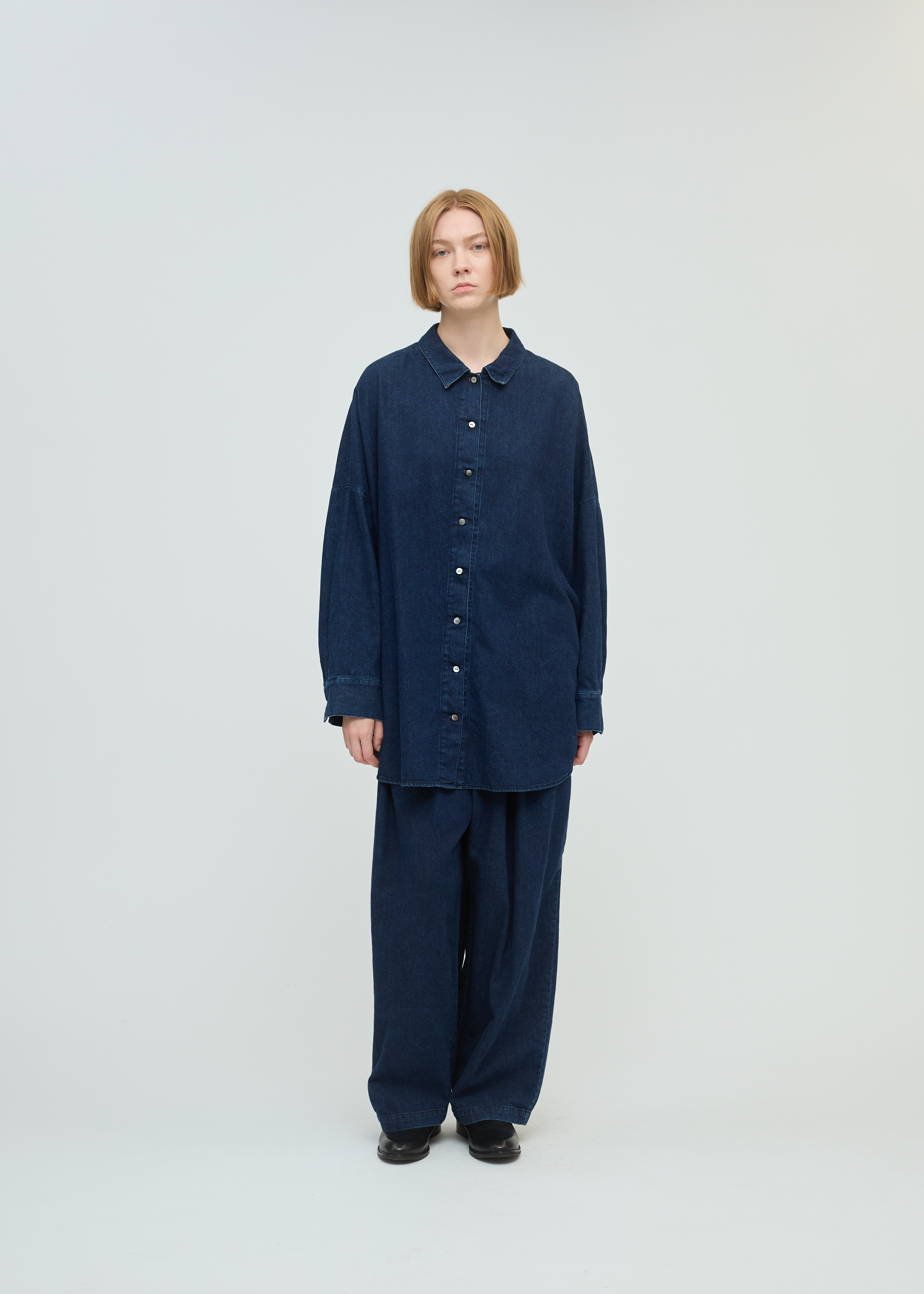 mizuiro ind デニムタックワイドパンツ