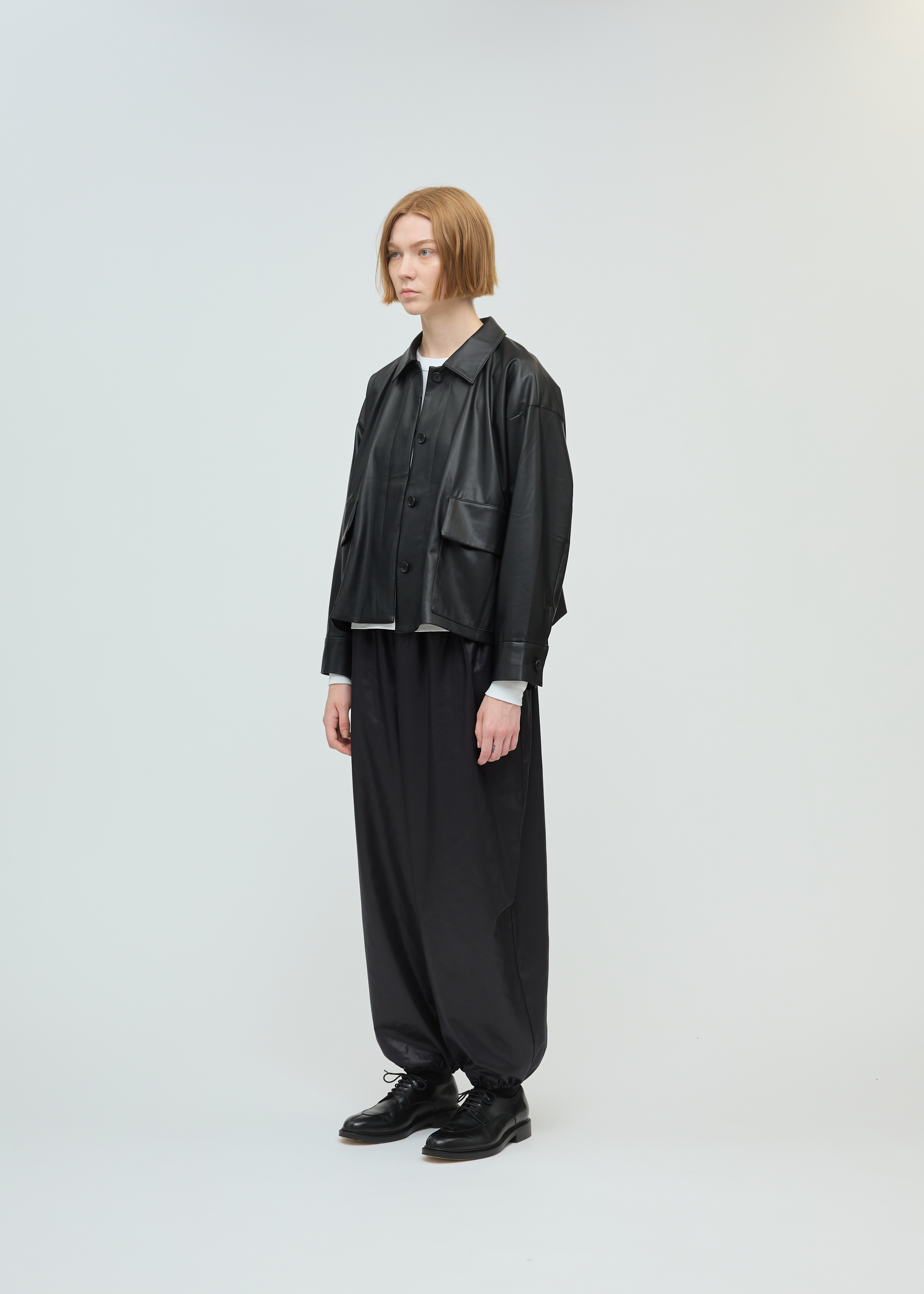 mizuiro ind グロッシードローストリングヘムイージーパンツ