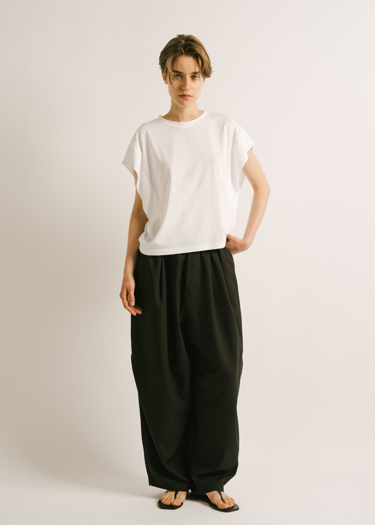mizuiro ind ミズイロインド 2026夏 Tシャツ SHOULDER TUCK N/S P/O コーディネート
