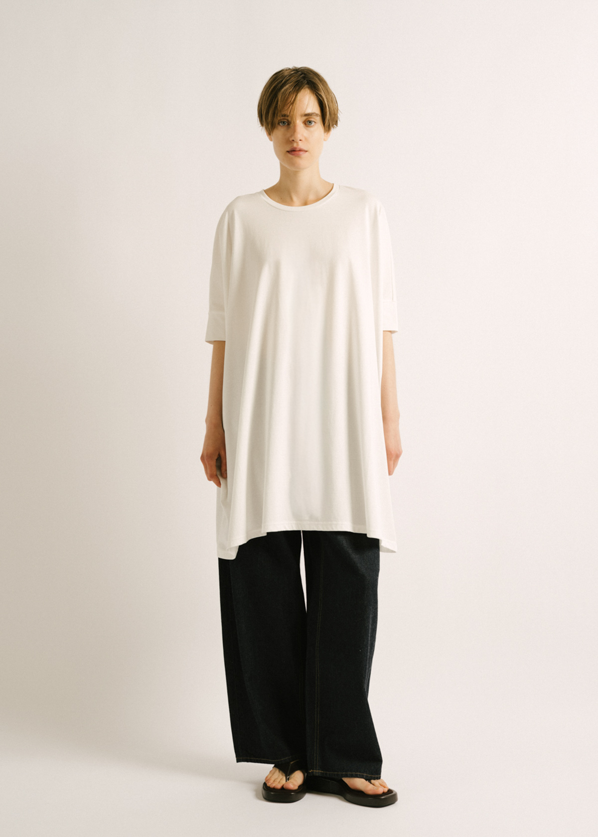 mizuiro ind ミズイロインド 2026夏 Tシャツ WIDE CREW NECK TUNIC コーディネート