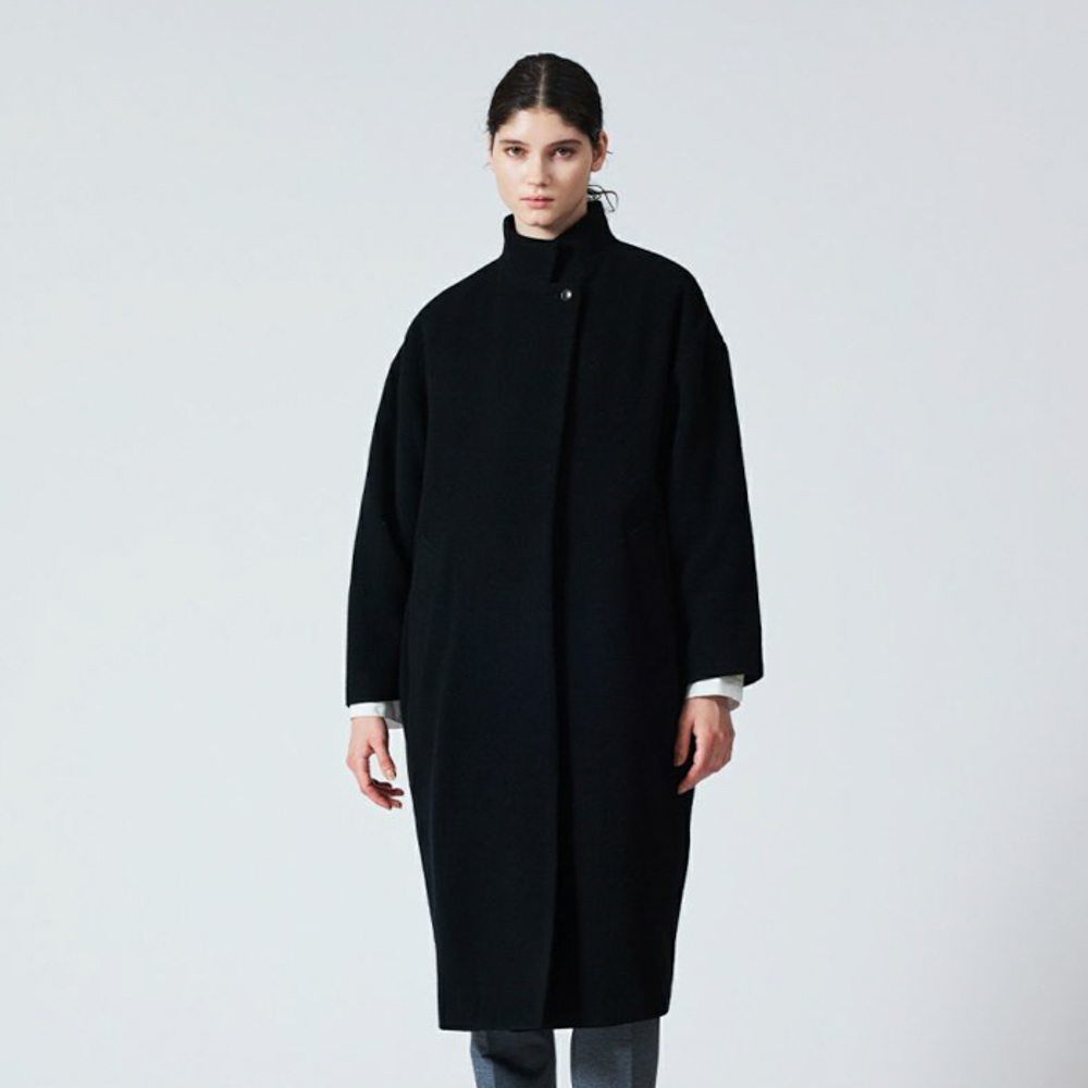 wool blend stand collar CT