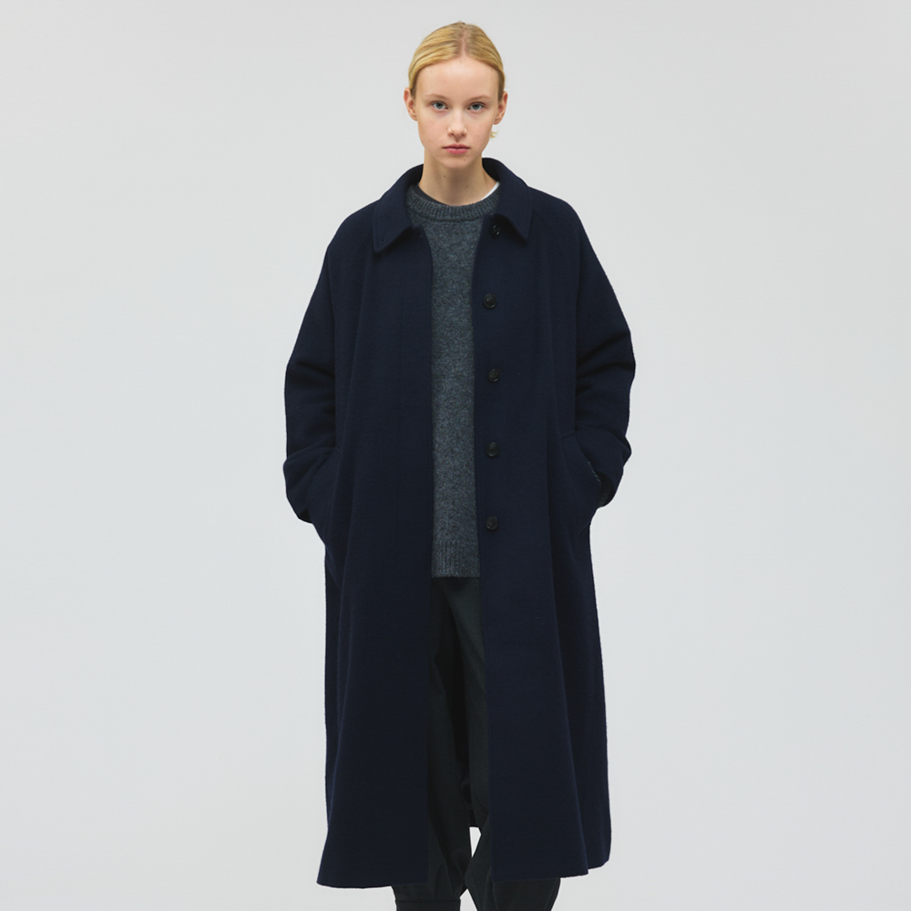 wool blend balmacaan coat