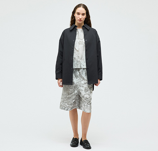 ダブルクロスワイドシャツブルゾン